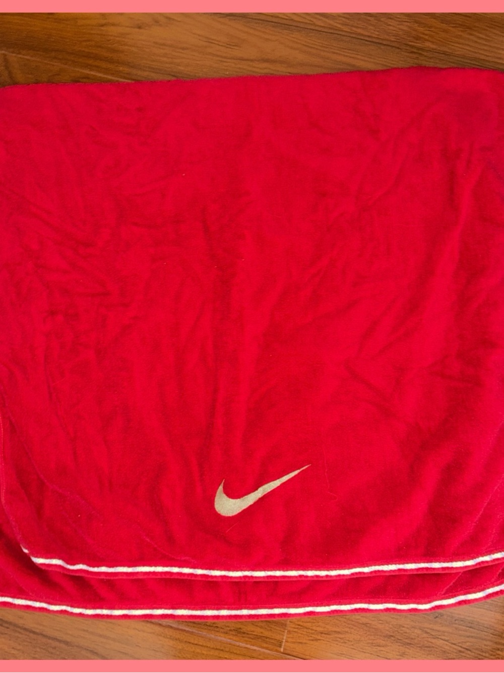Nike Red Athletic Towel Silver Swoosh